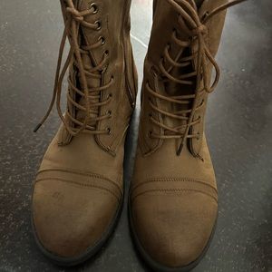 Torrid brown boots size 12 lace up zipper